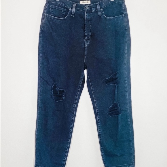 Madewell 29 Black Ripped Mom Jeans Raney Wash NWOT - Picture 8 of 8